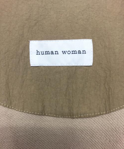 HUMAN WOMAN（ヒューマンウーマン）HUMAN WOMAN (ヒューマンウーマン) ノーカラーコート ベージュ サイズ:Mの古着・服飾アイテム