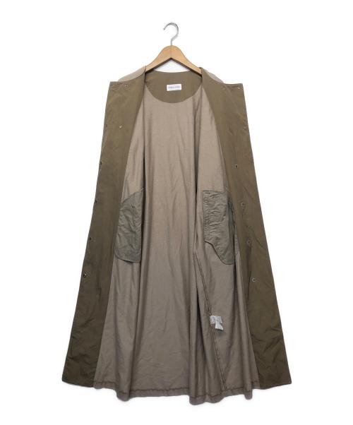 HUMAN WOMAN（ヒューマンウーマン）HUMAN WOMAN (ヒューマンウーマン) ノーカラーコート ベージュ サイズ:Mの古着・服飾アイテム