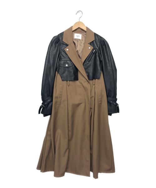 Ameri（アメリ）AMERI (アメリ) ライダースドッキングコート ベージュ サイズ:Sの古着・服飾アイテム