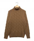 GRAN SASSOグランサッソ）の古着「ハイネックケーブルニット　厚手ニット」｜ブラウン