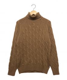 GRAN SASSO（グランサッソ）の古着「ハイネックケーブルニット　厚手ニット」｜ブラウン