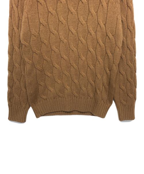 GRAN SASSO（グランサッソ）GRAN SASSO (グランサッソ) ハイネックケーブルニット　厚手ニット ブラウン サイズ:不明の古着・服飾アイテム
