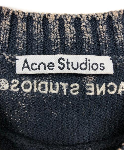 Acne studios（アクネ ストゥディオス）ACNE STUDIOS (アクネ ストゥディオス) アシッドウォッシュセーター　薄手ニット ネイビー×グレー サイズ:Mの古着・服飾アイテム