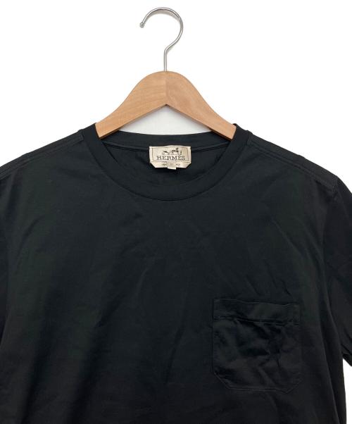 HERMES（エルメス）HERMES (エルメス) ポケットTシャツ ブラック サイズ:Mの古着・服飾アイテム