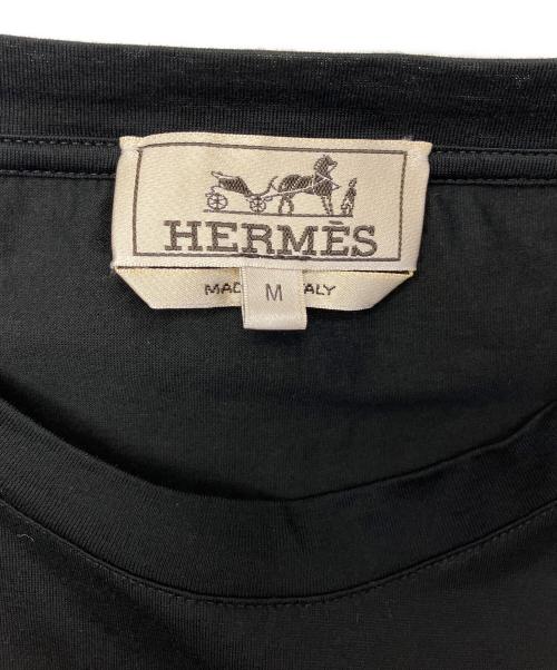 HERMES（エルメス）HERMES (エルメス) ポケットTシャツ ブラック サイズ:Mの古着・服飾アイテム