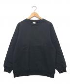 COMOLIコモリ）の古着「コットン吊裏毛クルーネックスウェット」｜ブラック