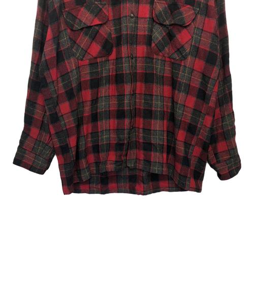 TOWN CRAFT（タウンクラフト）TOWN CRAFT (タウンクラフト) チェックネルシャツ　50-60s レッド サイズ:Lの古着・服飾アイテム