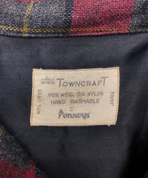 TOWN CRAFT（タウンクラフト）TOWN CRAFT (タウンクラフト) チェックネルシャツ　50-60s レッド サイズ:Lの古着・服飾アイテム