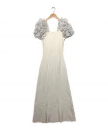 Snidel（スナイデル）の古着「イントリケートフリルコンビニットワンピ」｜ホワイト