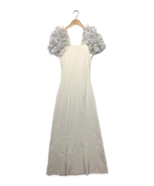 Snidel（スナイデル）Snidel (スナイデル) イントリケートフリルコンビニットワンピ ホワイト サイズ:FREEの古着・服飾アイテム