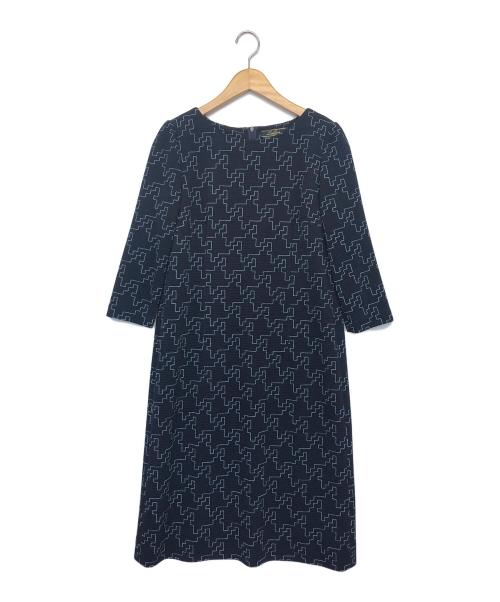 Leilian（レリアン）LEILIAN (レリアン) 長袖ワンピース ネイビー サイズ:9の古着・服飾アイテム