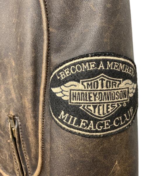 HARLEY-DAVIDSON（ハーレーダビッドソン）HARLEY-DAVIDSON (ハーレーダビッドソン) ライダースジャケット ブラウン サイズ:L　の古着・服飾アイテム