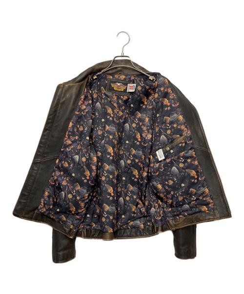 HARLEY-DAVIDSON（ハーレーダビッドソン）HARLEY-DAVIDSON (ハーレーダビッドソン) ライダースジャケット ブラウン サイズ:L　の古着・服飾アイテム