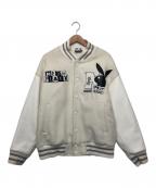 PLAY BOY×MR.ENJOY DA MONEYプレイボーイ×ミスター エンジョイ ダ マネー）の古着「スタジャン」｜ホワイト