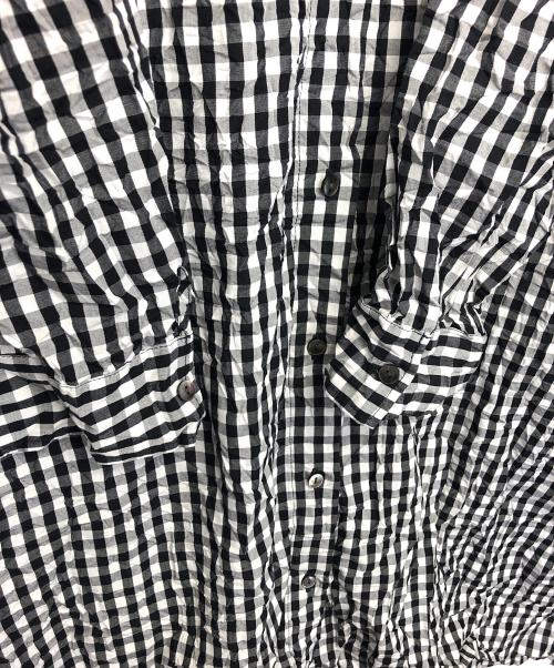 mizuiro-ind（ミズイロインド）mizuiro-ind (ミズイロインド) シャツワンピース ブラック×ホワイト サイズ:FREEの古着・服飾アイテム