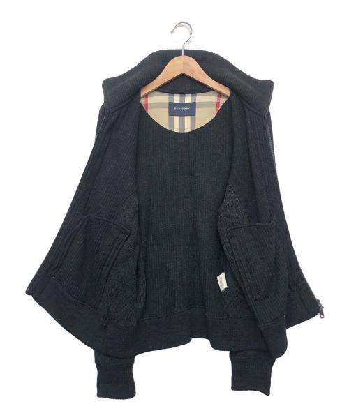 BURBERRY LONDON（バーバリーロンドン）BURBERRY LONDON (バーバリーロンドン) ニットジャケット ブラック サイズ:Mの古着・服飾アイテム