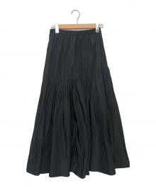 Adam et Rope（アダム エ ロペ）の古着「タフタティアードスカート」｜ブラック