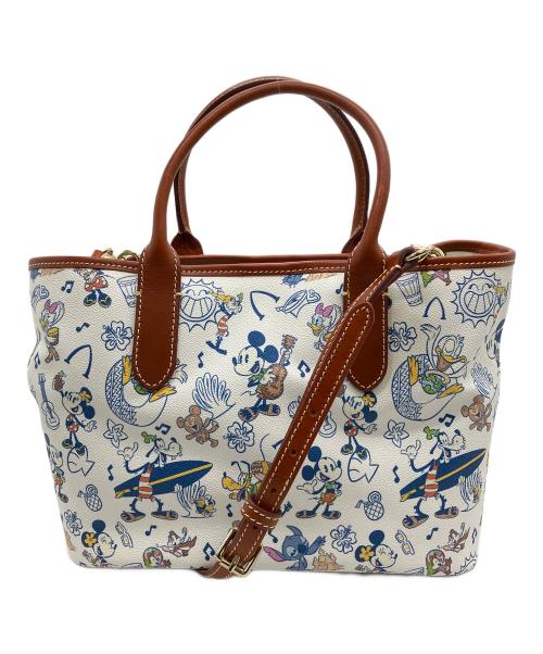 DOONEY&BOURKE（ドゥーニーアンドバーク）DOONEY&BOURKE (ドゥーニーアンドバーク) 2WAYショルダーバッグ ミッキー ホワイト×ブラウンの古着・服飾アイテム
