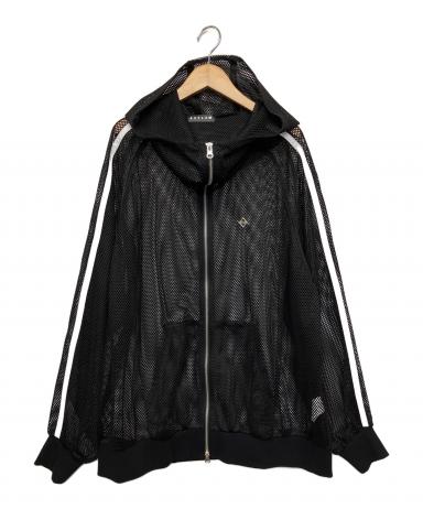 ユニセックスREFLEM レフレム メッシュ ジップアップパーカー 黒