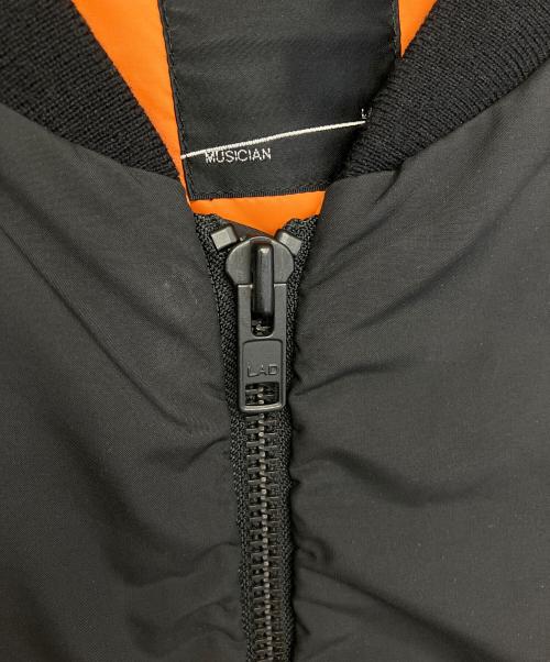 LAD MUSICIAN（ラッドミュージシャン）LAD MUSICIAN (ラッドミュージシャン) POLYESTER DOUBLE CLOTH MA-1 ブラック サイズ:46の古着・服飾アイテム