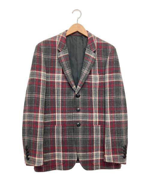 BURBERRY BLACK LABEL（バーバリーブラックレーベル）BURBERRY BLACK LABEL (バーバリーブラックレーベル) ウールジャケット ブラック×レッド サイズ:Lの古着・服飾アイテム