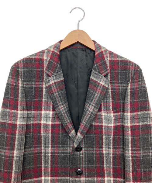 BURBERRY BLACK LABEL（バーバリーブラックレーベル）BURBERRY BLACK LABEL (バーバリーブラックレーベル) ウールジャケット ブラック×レッド サイズ:Lの古着・服飾アイテム