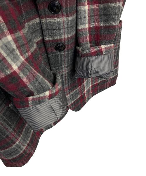 BURBERRY BLACK LABEL（バーバリーブラックレーベル）BURBERRY BLACK LABEL (バーバリーブラックレーベル) ウールジャケット ブラック×レッド サイズ:Lの古着・服飾アイテム