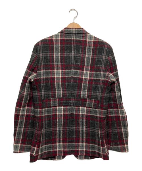 BURBERRY BLACK LABEL（バーバリーブラックレーベル）BURBERRY BLACK LABEL (バーバリーブラックレーベル) ウールジャケット ブラック×レッド サイズ:Lの古着・服飾アイテム