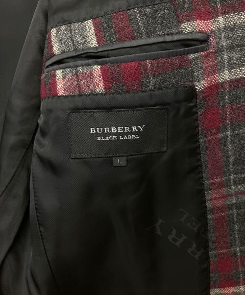 BURBERRY BLACK LABEL（バーバリーブラックレーベル）BURBERRY BLACK LABEL (バーバリーブラックレーベル) ウールジャケット ブラック×レッド サイズ:Lの古着・服飾アイテム