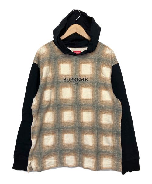 SUPREME（シュプリーム）SUPREME (シュプリーム) プルオーバーパーカー Shadow Plaid Hooded ベージュ サイズ:Mの古着・服飾アイテム