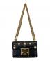 GUCCI (グッチ) チェーンショルダーバッグ ゴールド×ブラック：60000円