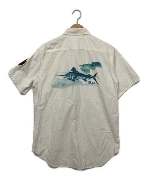 POLO RALPH LAUREN（ポロ・ラルフローレン）POLO RALPH LAUREN (ポロ・ラルフローレン) OCEAN CAMP　半袖シャツ　	刺繍パッチ ホワイト サイズ:Sの古着・服飾アイテム