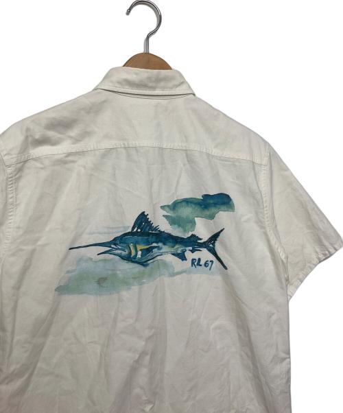POLO RALPH LAUREN（ポロ・ラルフローレン）POLO RALPH LAUREN (ポロ・ラルフローレン) OCEAN CAMP　半袖シャツ　	刺繍パッチ ホワイト サイズ:Sの古着・服飾アイテム