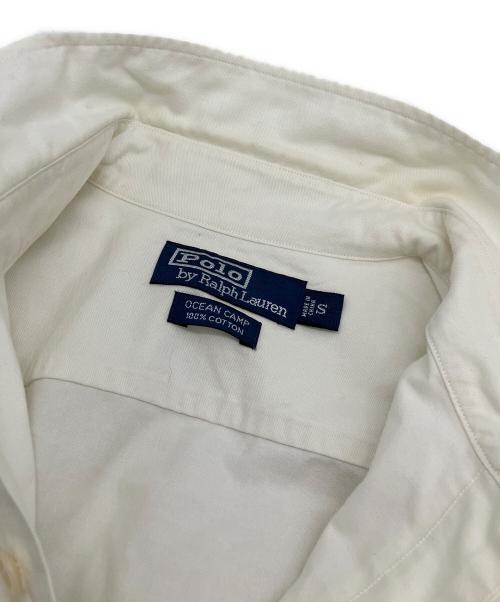 POLO RALPH LAUREN（ポロ・ラルフローレン）POLO RALPH LAUREN (ポロ・ラルフローレン) OCEAN CAMP　半袖シャツ　	刺繍パッチ ホワイト サイズ:Sの古着・服飾アイテム
