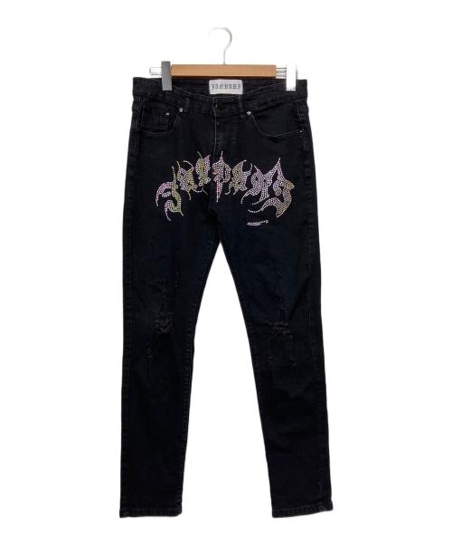 JANPARI（ジャンパリ）JANPARI (JANPARI) デニムパンツ ブラック サイズ:76cm (W30)の古着・服飾アイテム