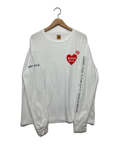 HUMAN MADE（ヒューマンメイド）HUMAN MADE (ヒューマンメイド) ロングスリーブカットソー ホワイト サイズ:Lの古着・服飾アイテム