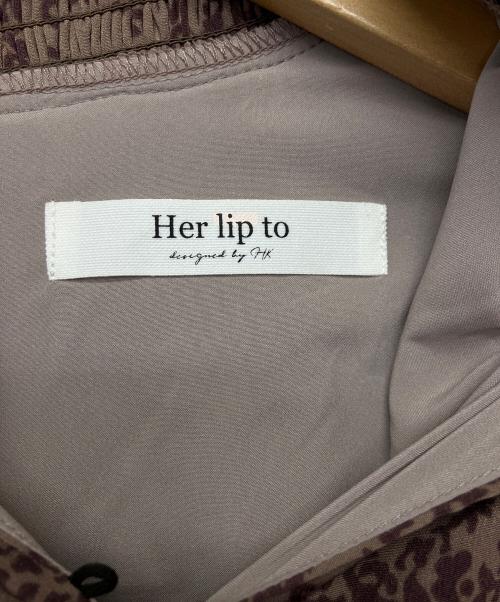 HER LIP TO（ハーリップトゥ）Her lip to (ハーリップトゥ) 長袖ワンピース ブラウン サイズ:FREEの古着・服飾アイテム