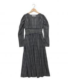 HER LIP TO（ハーリップトゥ）の古着「pleated pleats long dress　長袖ワンピース」｜グレー