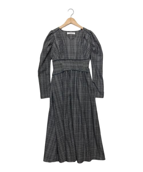 HER LIP TO（ハーリップトゥ）Her lip to (ハーリップトゥ) pleated pleats long dress　長袖ワンピース グレー サイズ:Sの古着・服飾アイテム
