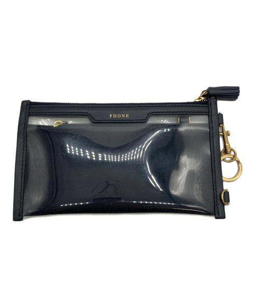 ANYA HINDMARCH（アニヤ・ハインドマーチ）ANYA HINDMARCH (アニヤ・ハインドマーチ) ポーチ クリア×ネイビーの古着・服飾アイテム