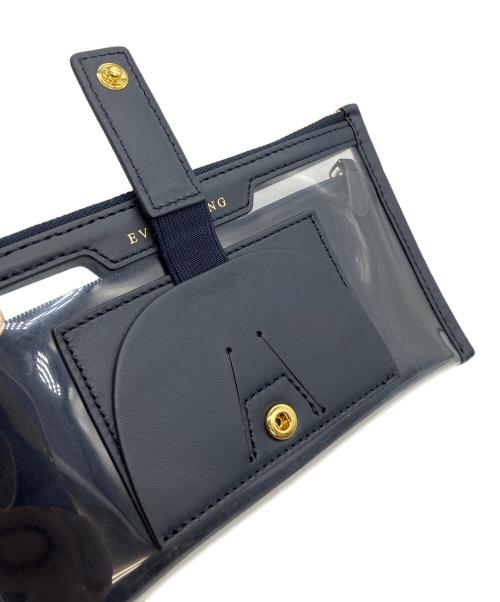 ANYA HINDMARCH（アニヤ・ハインドマーチ）ANYA HINDMARCH (アニヤ・ハインドマーチ) ポーチ クリア×ネイビーの古着・服飾アイテム