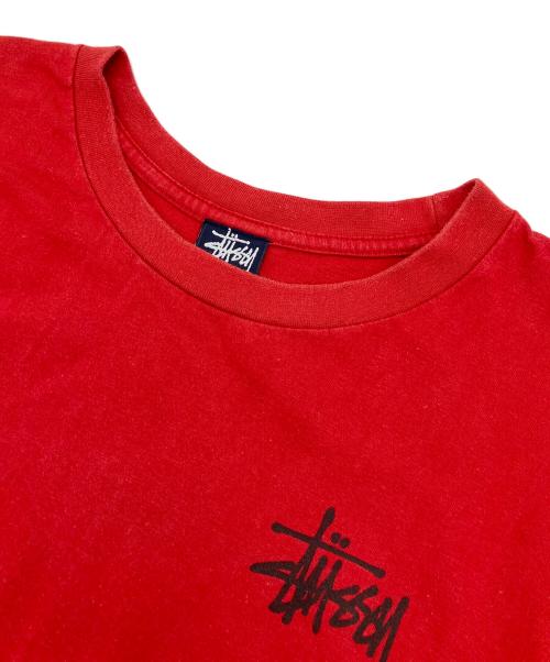 stussy（ステューシー）stussy (ステューシー) 半袖カットソー 90s USA製 レッド サイズ:L　の古着・服飾アイテム