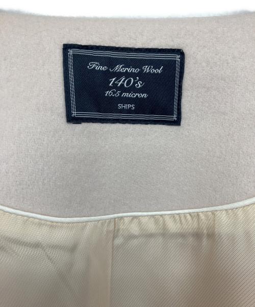 SHIPS（シップス）SHIPS (シップス) ノーカラーウールコート ベージュ サイズ:36の古着・服飾アイテム