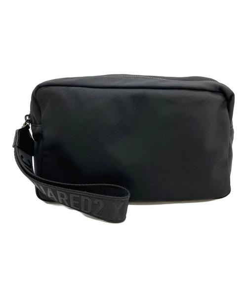 DSQUARED2（ディースクエアード）DSQUARED2 (ディースクエアード) IBRA BLACK ON BLACK BEAUTY CASE クラッチバッグ ブラックの古着・服飾アイテム