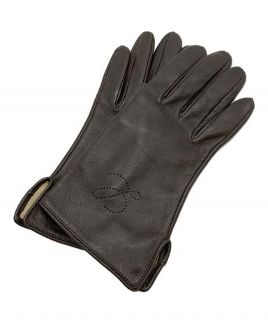 中古・古着通販】LOEWE (ロエベ) レザーグローブ ブラウン｜ブランド
