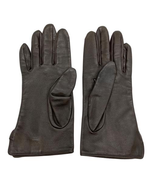 LOEWE（ロエベ）LOEWE (ロエベ) レザーグローブ ブラウンの古着・服飾アイテム
