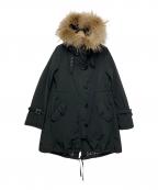 BURBERRY BLUE LABELバーバリーロンドンブルーレーベル）の古着「ショートモッズコート」｜ブラック