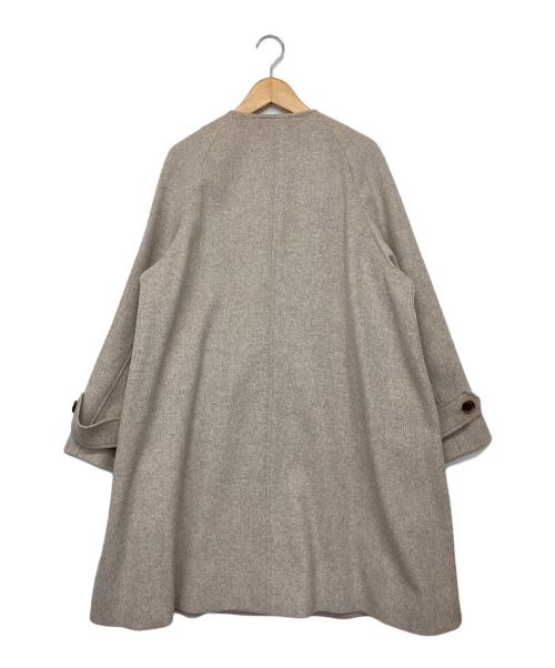 BEAUTY&YOUTH（ビューティーアンドユース）BEAUTY&YOUTH (ビューティーアンドユース) メルトンビーバーノーカラーフレアコート ベージュ サイズ:Sの古着・服飾アイテム
