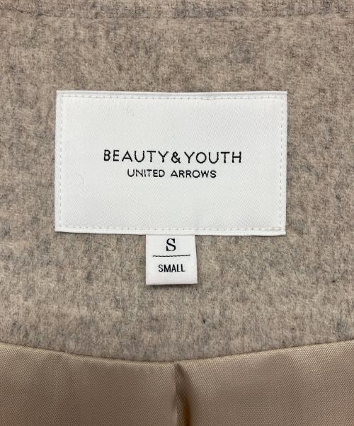 BEAUTY&YOUTH（ビューティーアンドユース）BEAUTY&YOUTH (ビューティーアンドユース) メルトンビーバーノーカラーフレアコート ベージュ サイズ:Sの古着・服飾アイテム