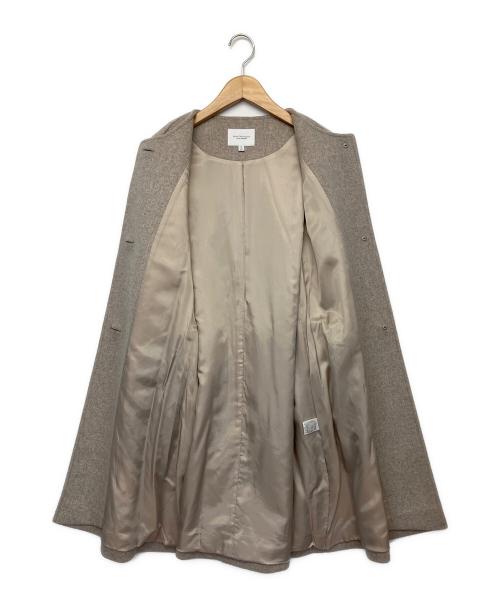 BEAUTY&YOUTH（ビューティーアンドユース）BEAUTY&YOUTH (ビューティーアンドユース) メルトンビーバーノーカラーフレアコート ベージュ サイズ:Sの古着・服飾アイテム